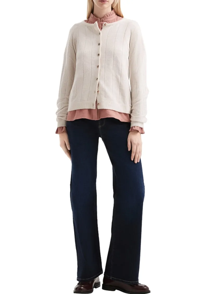 QS Pullover & Sweatshirts*Strickjacke creme