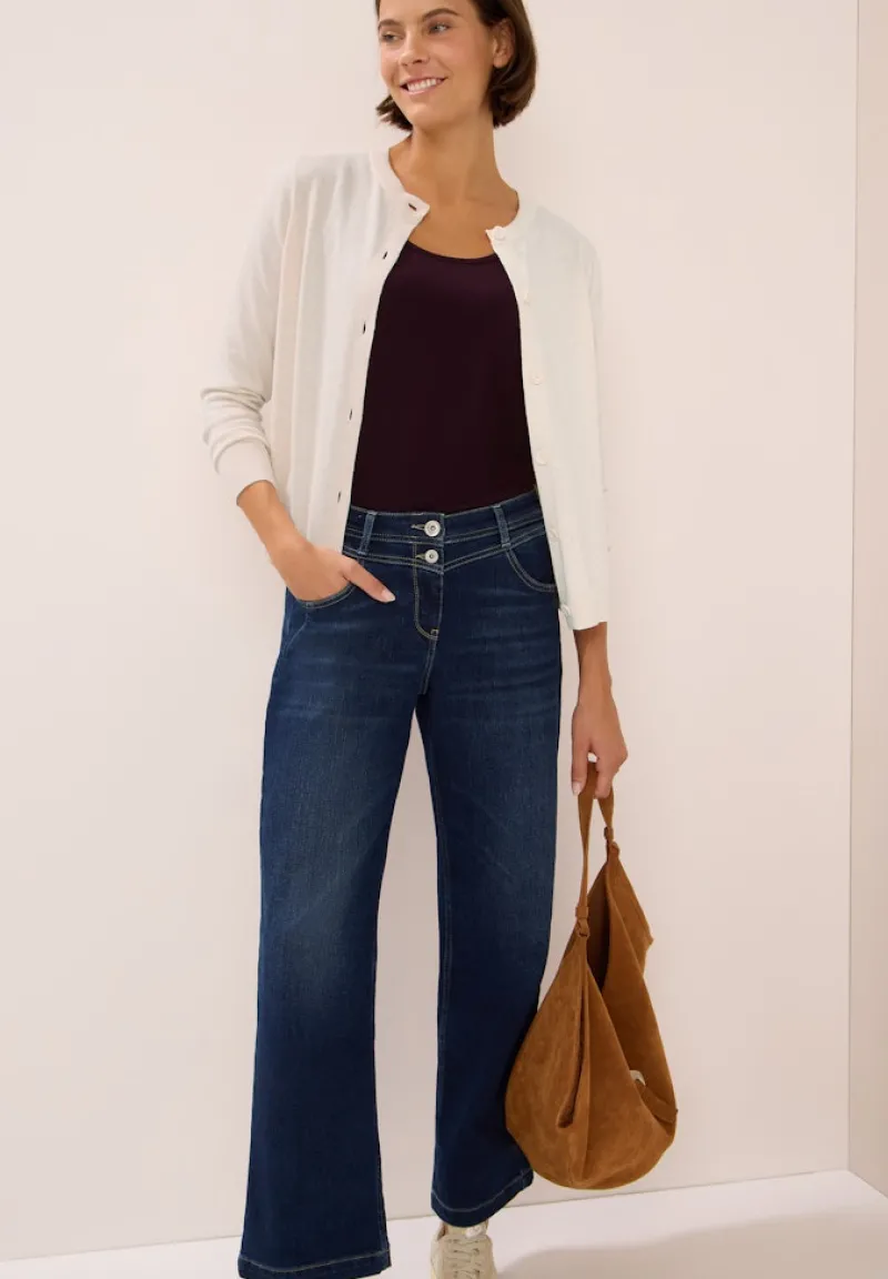 Cecil Pullover & Sweatshirts*Strickjacke mit Knopfleiste oat milk beige melange