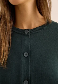 Cecil Pullover & Sweatshirts*Strickjacke mit Knopfleiste ink green