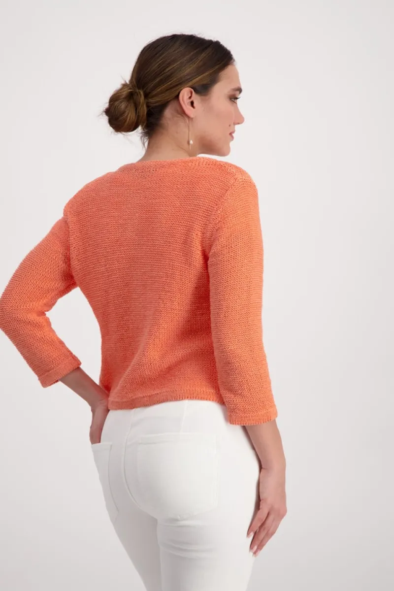 Monari Pullover & Sweatshirts*Strickjacke mit Tasche apricot