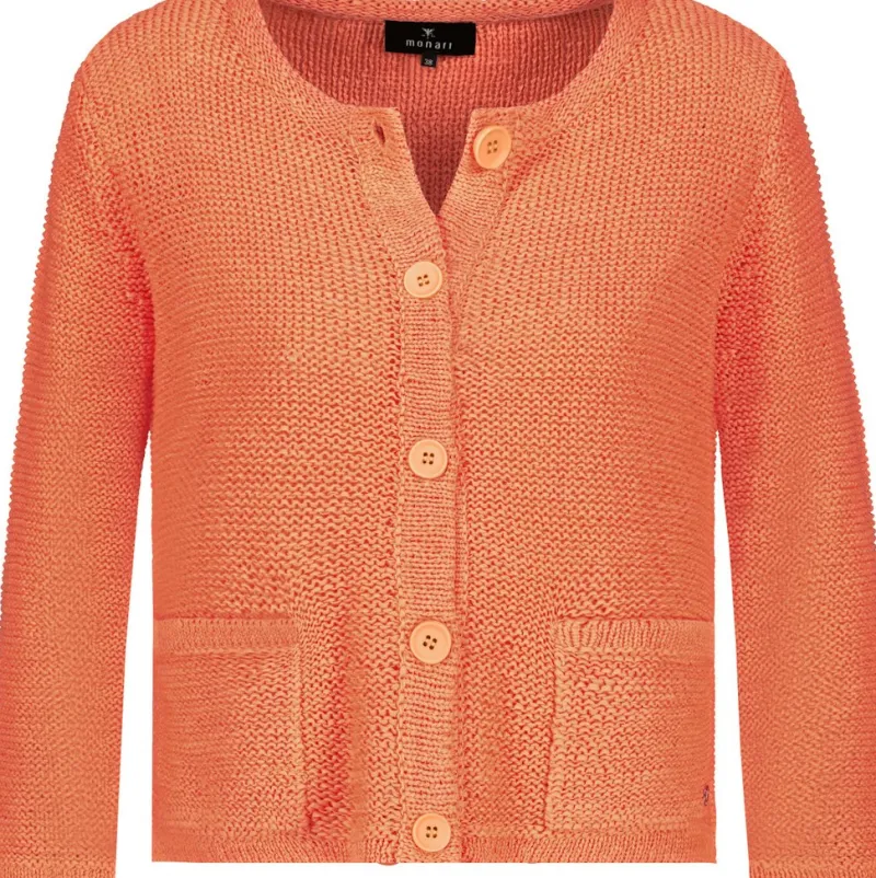 Monari Pullover & Sweatshirts*Strickjacke mit Tasche apricot