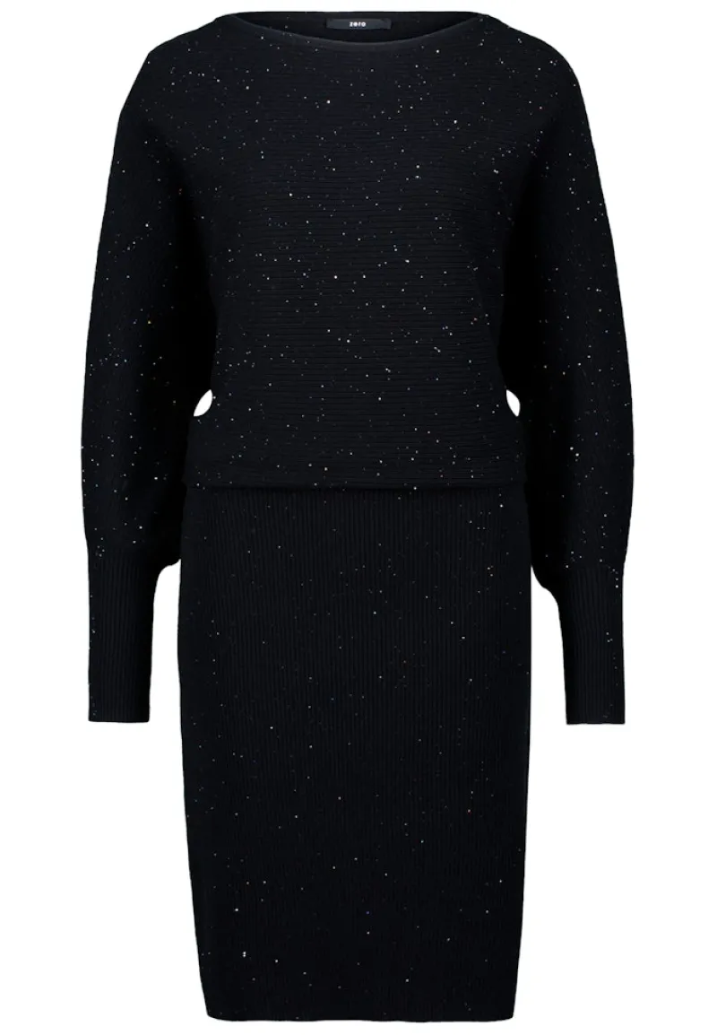 Zero Kleider*Strickkleid mit Pailletten black beauty