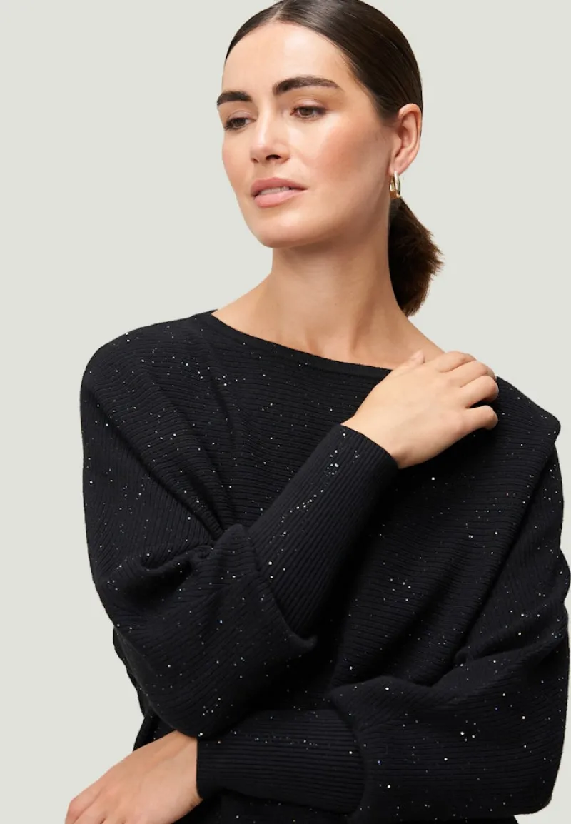 Zero Kleider*Strickkleid mit Pailletten black beauty