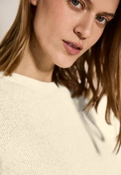 Cecil Shirts*Strick-Look Glitzer T-Shirt light beige