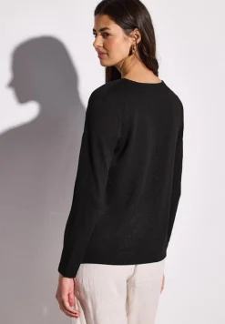 Street One Pullover & Sweatshirts*Strick-Look Jacke Black