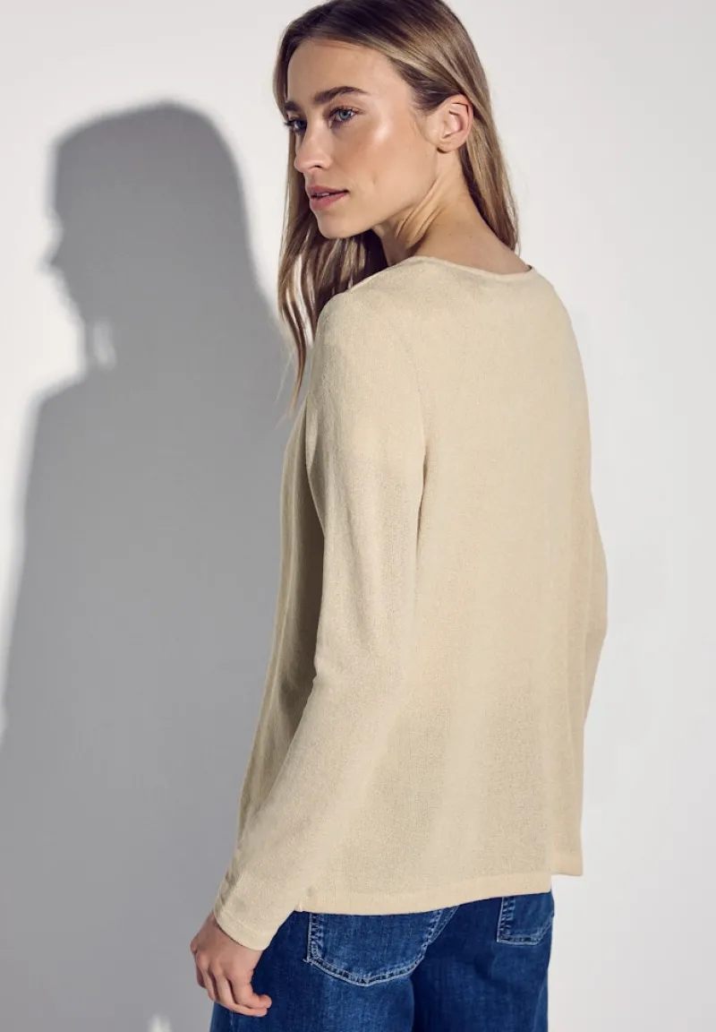 Street One Pullover & Sweatshirts*Strick-Look Jacke cotton beige