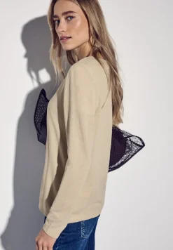 Street One Pullover & Sweatshirts*Strick-Look Jacke cotton beige