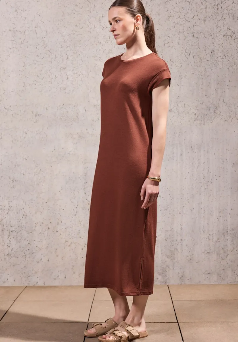 STREET ONE STUDIO Kleider*Strick-Look Kleid sienna brown