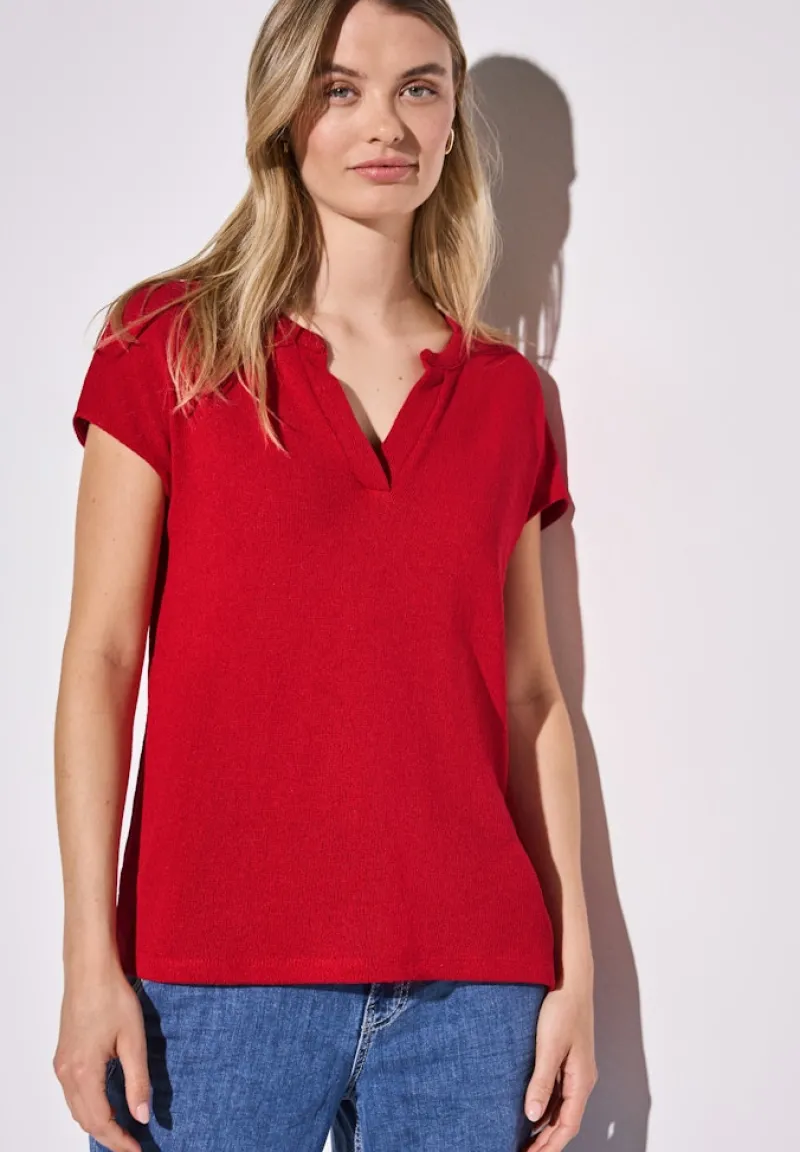 Street One Shirts*Strick-Look Shirt glory red