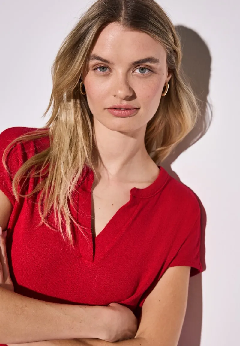 Street One Shirts*Strick-Look Shirt glory red