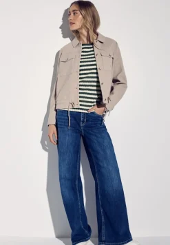 Street One Shirts*Strick-Look Streifenshirt hunter green