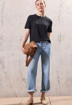 STREET ONE STUDIO Shirts*Strick-Look T-Shirt dark void blue