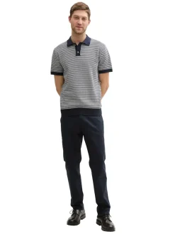 Tom Tailor Shirts|Big Boys*Strick-Poloshirt aus Baumwolle navy white fancy stripe