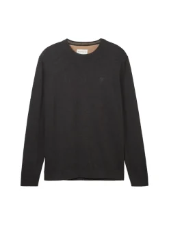 Tom Tailor Pullover & Sweatshirts|Big Boys*Strickpullover aus Baumwolle black grey melange