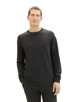 Tom Tailor Pullover & Sweatshirts|Big Boys*Strickpullover aus Baumwolle black grey melange