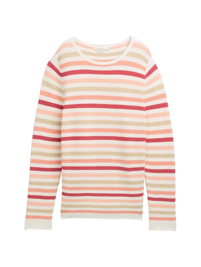Tom Tailor Pullover & Sweatshirts*Strickpullover aus Bio-Baumwolle peachy knit stripe design