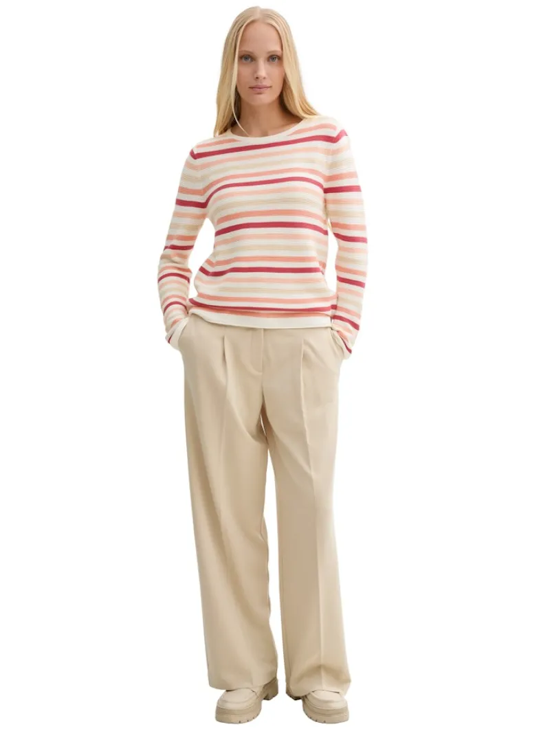 Tom Tailor Pullover & Sweatshirts*Strickpullover aus Bio-Baumwolle peachy knit stripe design