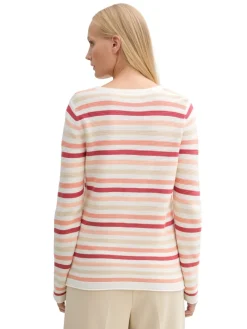 Tom Tailor Pullover & Sweatshirts*Strickpullover aus Bio-Baumwolle peachy knit stripe design