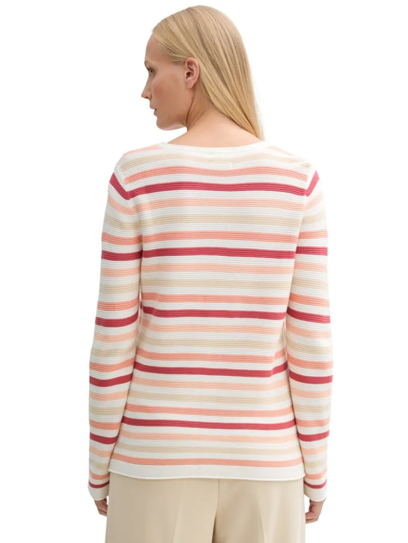 Tom Tailor Pullover & Sweatshirts*Strickpullover aus Bio-Baumwolle peachy knit stripe design