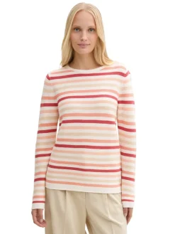Tom Tailor Pullover & Sweatshirts*Strickpullover aus Bio-Baumwolle peachy knit stripe design