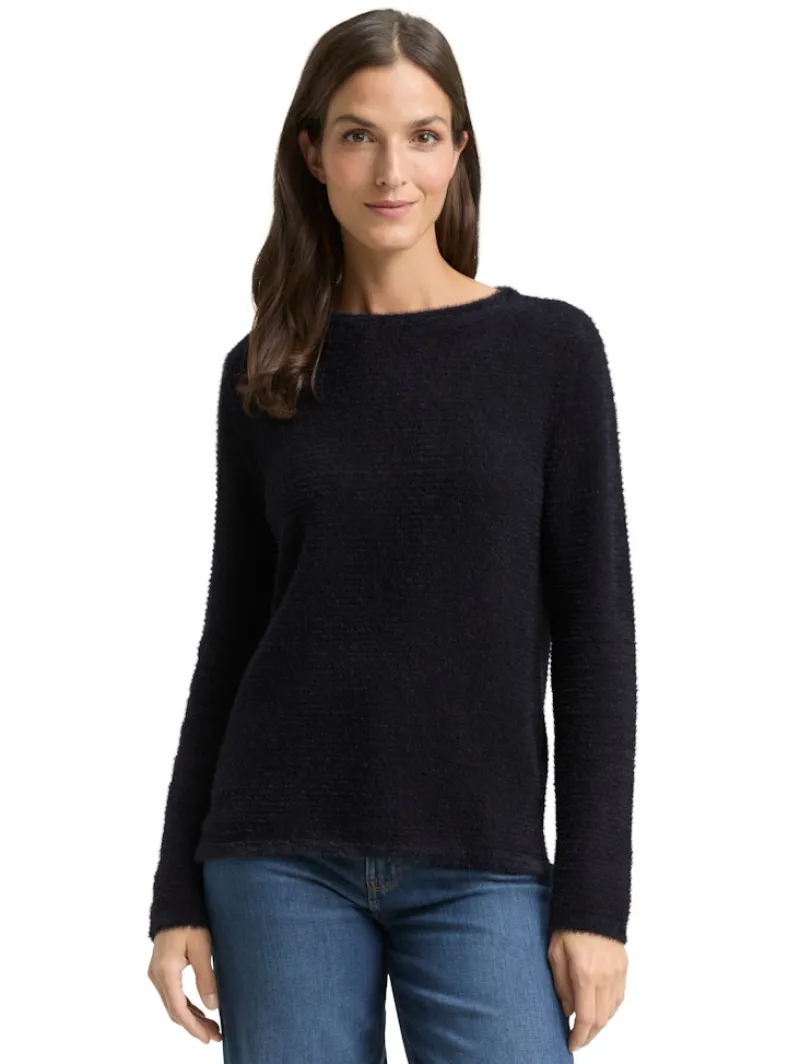 Tom Tailor Pullover & Sweatshirts*Strickpullover aus Federgarn black stripe with featheryarn