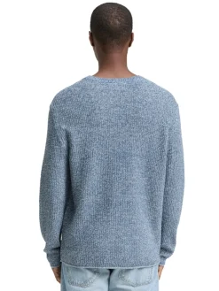 Tom Tailor Denim Pullover & Sweatshirts*Strickpullover in Melange-Optik denim blue white mouline