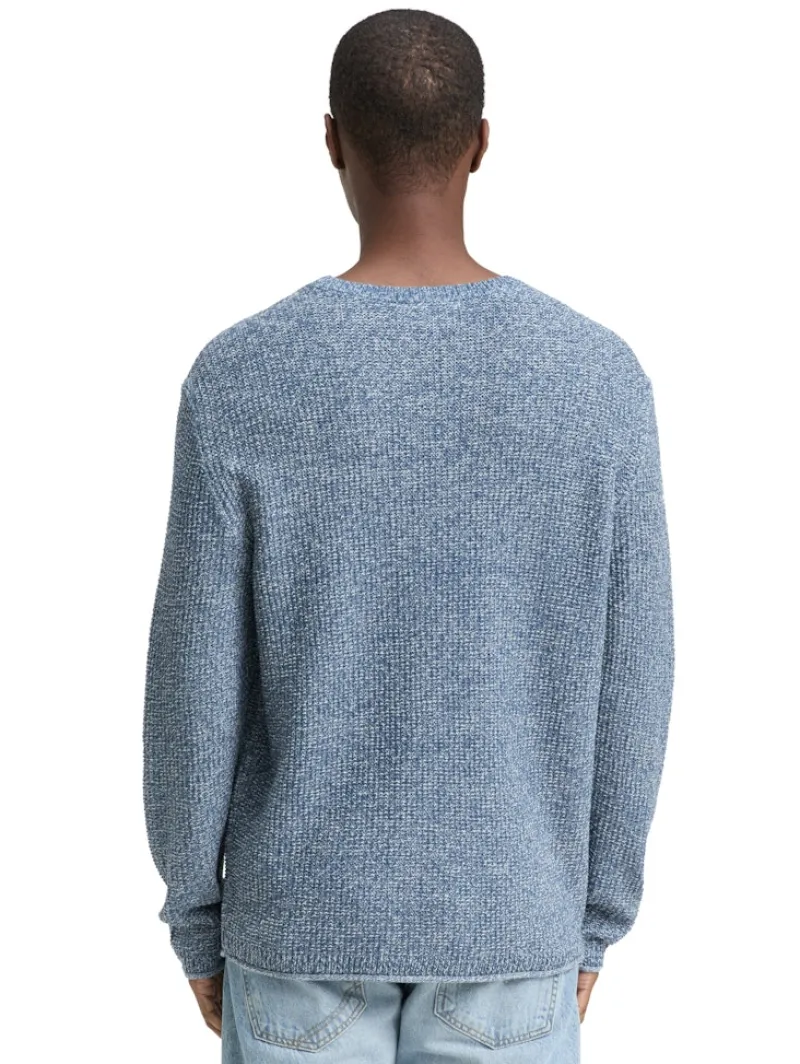 Tom Tailor Denim Pullover & Sweatshirts*Strickpullover in Melange-Optik denim blue white mouline