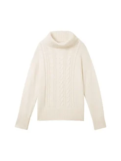 Tom Tailor Pullover & Sweatshirts*Strickpullover mit Rollkragen soft beige melange