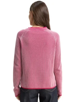 Tom Tailor Pullover & Sweatshirts*Strickpullover mit Rundhalsausschnitt pink plaited knit