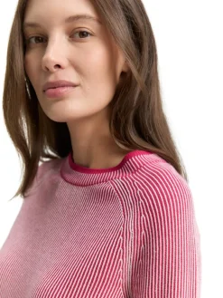 Tom Tailor Pullover & Sweatshirts*Strickpullover mit Rundhalsausschnitt pink plaited knit