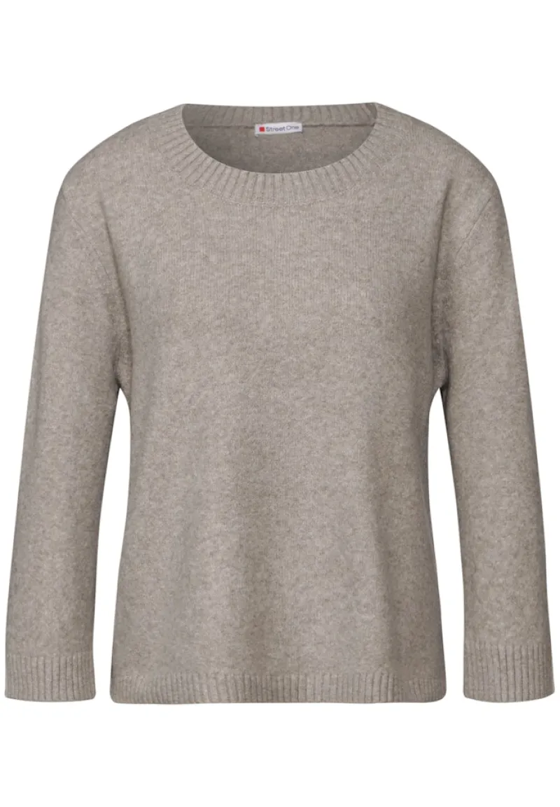 Street One Pullover & Sweatshirts*Strickpullover mit Rundhals breezy beige mel.
