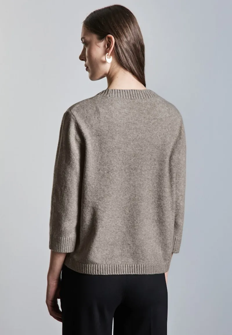 Street One Pullover & Sweatshirts*Strickpullover mit Rundhals breezy beige mel.