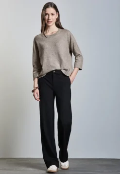 Street One Pullover & Sweatshirts*Strickpullover mit Rundhals breezy beige mel.