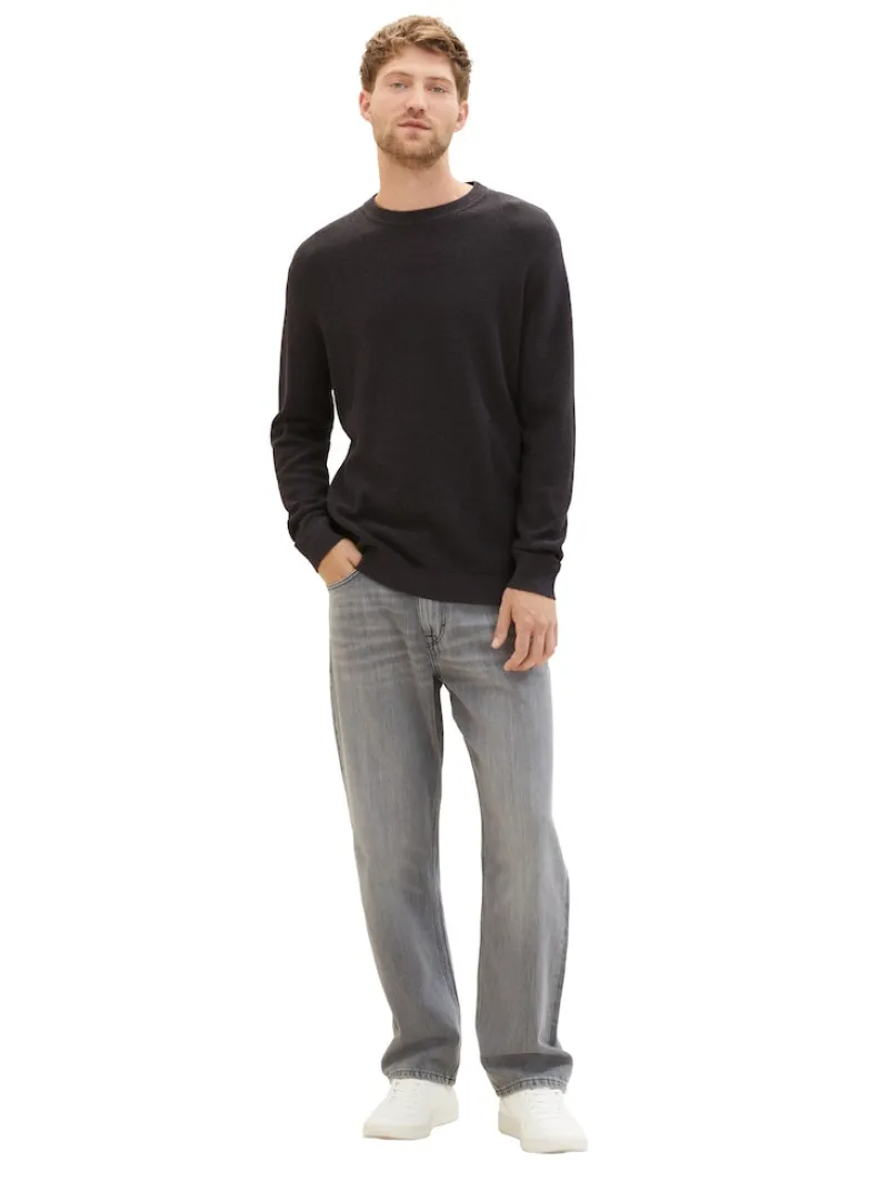 Tom Tailor Pullover & Sweatshirts|Big Boys*Strickpullover mit Struktur black grey melange