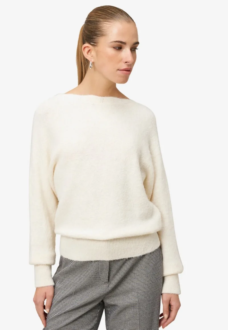 Zero Pullover & Sweatshirts*Strickpullover mit U-Boot Ausschnitt Eggnog