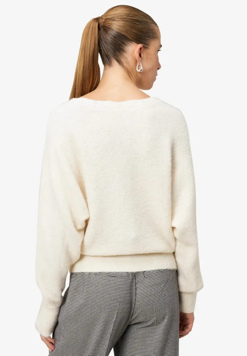 Zero Pullover & Sweatshirts*Strickpullover mit U-Boot Ausschnitt Eggnog