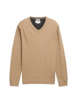 Tom Tailor Pullover & Sweatshirts|Big Boys*Strickpullover mit V-Ausschnitt hazel brown melange