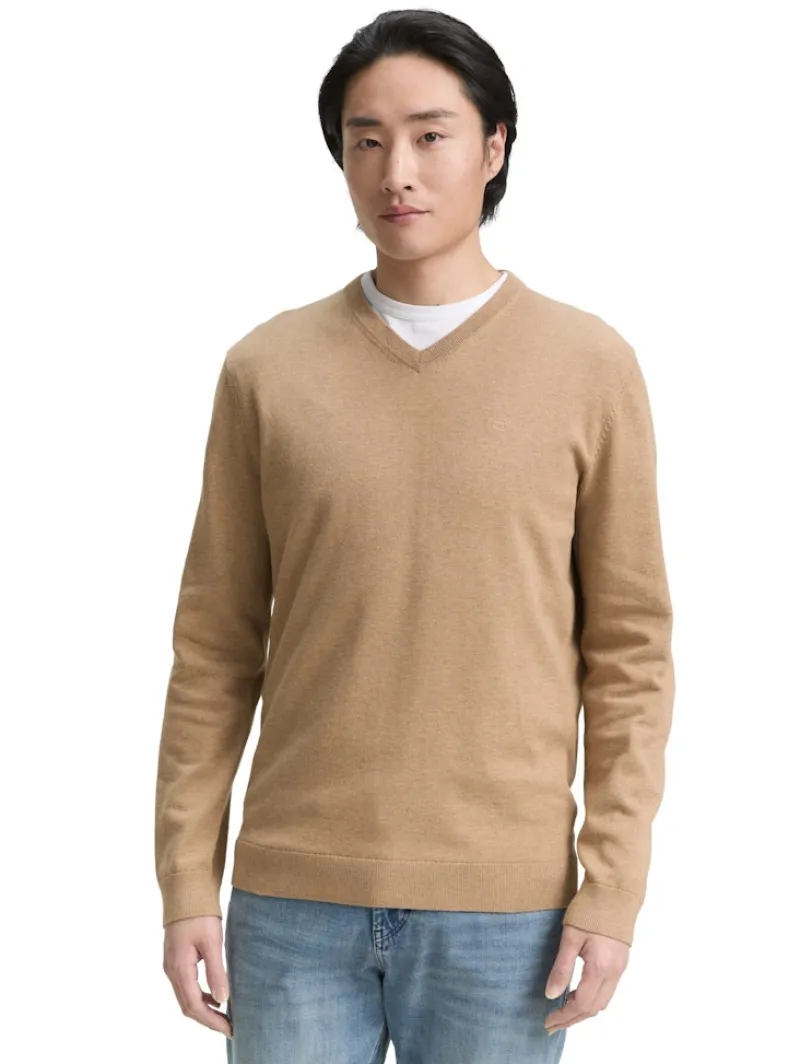 Tom Tailor Pullover & Sweatshirts|Big Boys*Strickpullover mit V-Ausschnitt hazel brown melange