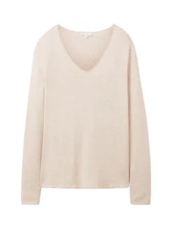 Tom Tailor Pullover & Sweatshirts*Strickpullover mit V-Ausschnitt desert sand melange