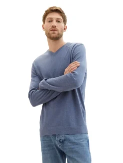 Tom Tailor Pullover & Sweatshirts|Big Boys*Strickpullover mit V-Ausschnitt vintage indigo blue melange