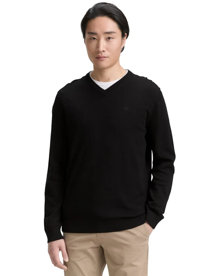 Tom Tailor Pullover & Sweatshirts|Big Boys*Strickpullover mit V-Ausschnitt Black