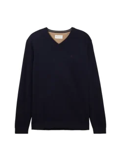 Tom Tailor Pullover & Sweatshirts|Big Boys*Strickpullover mit V-Ausschnitt knitted navy melange