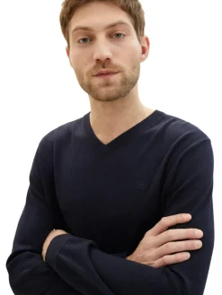 Tom Tailor Pullover & Sweatshirts|Big Boys*Strickpullover mit V-Ausschnitt knitted navy melange