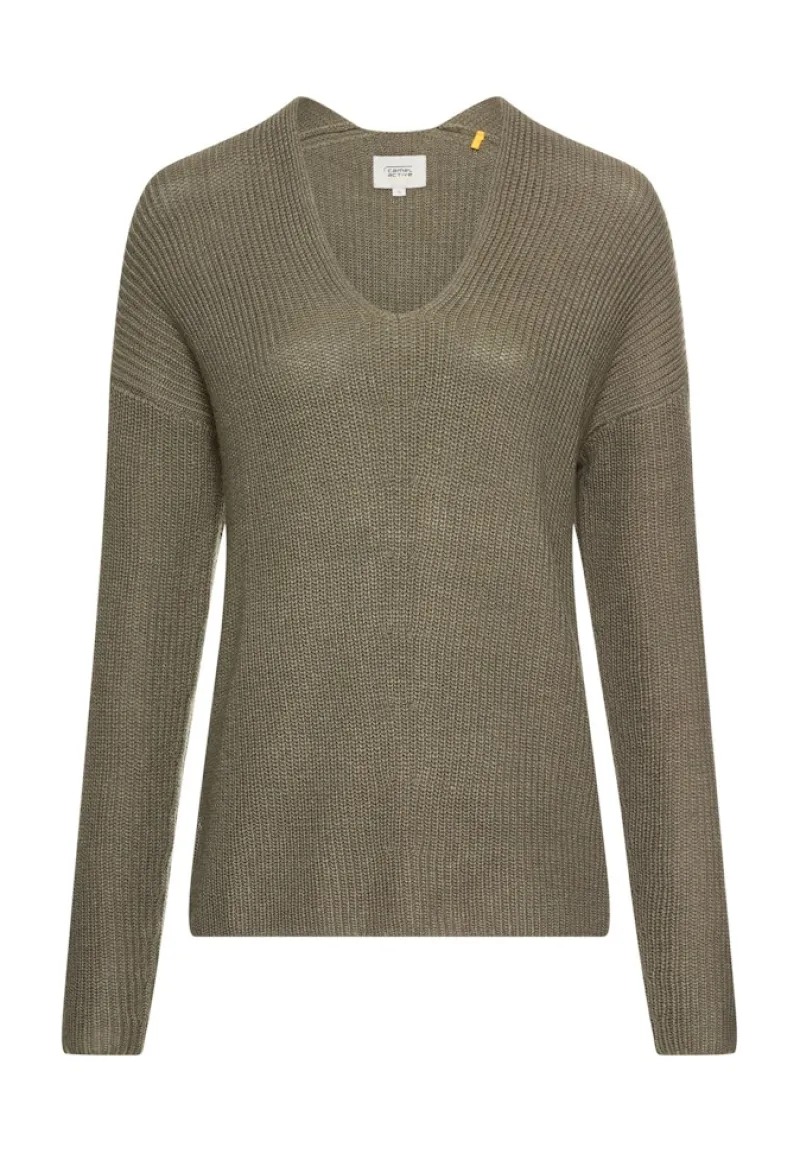 Camel Active Pullover & Sweatshirts*Strickpullover mit V-Ausschnitt shadow khaki