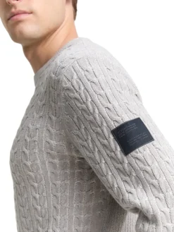 Tom Tailor Pullover & Sweatshirts|Big Boys*Strickpullover mit Zopfmuster grey offwhite plated
