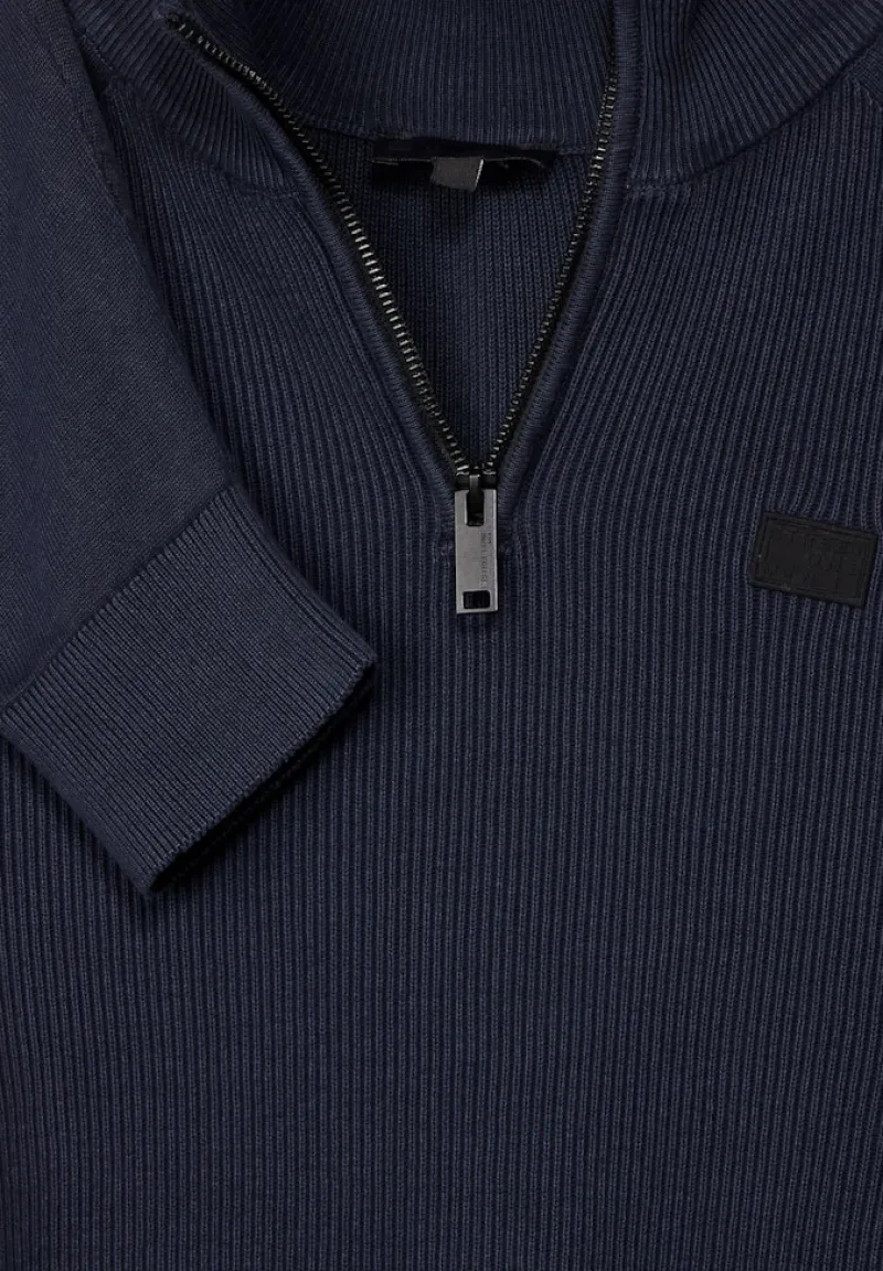 Street One Men Pullover & Sweatshirts|Big Boys*Stricktroyer in Washedoptik deep space blue