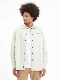 Calvin Klein Jeans Hemden*STRIPE CK BACK GRAPHIC SHIRT eggshell