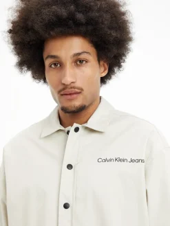 Calvin Klein Jeans Hemden*STRIPE CK BACK GRAPHIC SHIRT eggshell