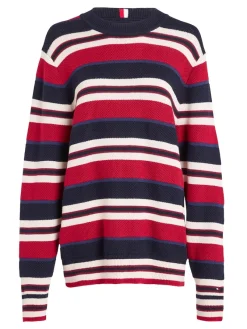 Tommy Hilfiger Pullover & Sweatshirts*STRIPE CREW NECK SWEATER blue multi
