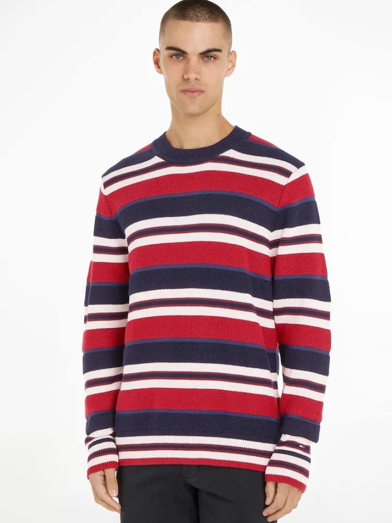 Tommy Hilfiger Pullover & Sweatshirts*STRIPE CREW NECK SWEATER blue multi